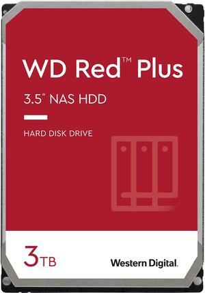 WD Red Plus 3TB NAS Hard Disk Drive - 5400 RPM Class SATA 6Gb/s, CMR, 64MB Cache, 3.5 Inch - WD30EFRX