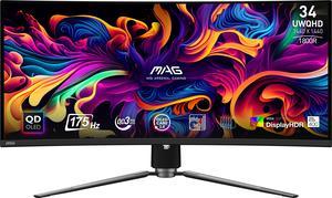 MSI 34" 175 Hz QD-OLED UWQHD Curved Gaming Monitor 3440 x 1440 (2K) MAG 341CQP QD-OLED