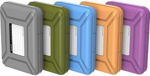 ORICO Hard Drive Case for 3.5 Inch HDD/SSD 5 Packs Portable Hard Drive Carrying Protective Storage Box Anti-Static and Shockproof (Multicolor)