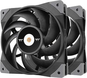 Thermaltake ToughFan 12 High Static Pressure 2000 PWM, Metal-Reinforced Motor Hub, Gen.2 Hydraulic Bearing 120mm Case/Radiator Fan (2 Pack) CL-F082-PL12BL-A