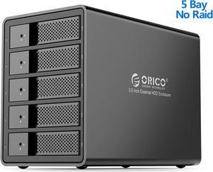 ORICO Tool-free USB 3.0 to SATA 5 Bay External 3.5-inch SATA SDD Hard Drive Enclosure with Safety Lock for Laptop PC Mac OS [Without RAID Function] -9558U3