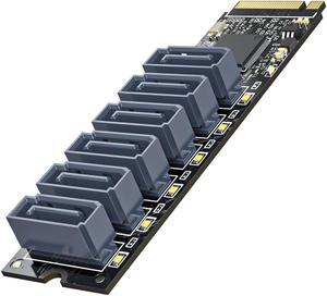 ORICO M.2 PCIe M Key to 6 x SATA 6Gbps Adapter Card for Desktop PC Support RAID-PM2TS6