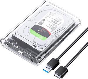 ORICO Transparent 3.5 inch HDD Enclosure External Hard Drive Disk Case for 2.5" 3.5" SATA HDD and SSD Tool Free [ Support UASP and 16TB Drives ]