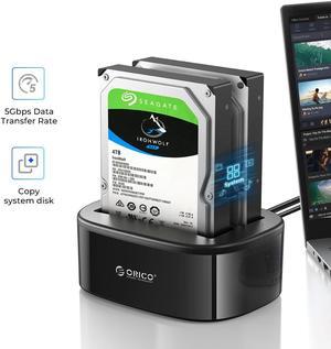 ORICO Dual Bay USB 3.0 to SATA External Hard Drive Enclosure with Offline Clone Function External Hard Drive Docking Station for 2.5/3.5 inch HDD/SSD Tool Free -SATA Hard Drive Dock/Adapter/Reader