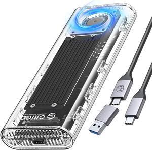 ORICO 40Gbps M.2 NVMe SSD Enclosure & Built-in Cooling Fan, Tool-Free External SSD Enclosure M.2 SSD Case, Support 2230 2242 2260 2280(only M Key), Compatible with Thunderbolt 3/4 USB4/3.2/3.1/3.0/2.0