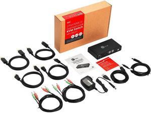 SIIG 2 Port 4K HDMI 2.0 Dual-Head Console KVM Switch with USB 2.0 - Dual 4K Displays , Supports Display Auto Scan