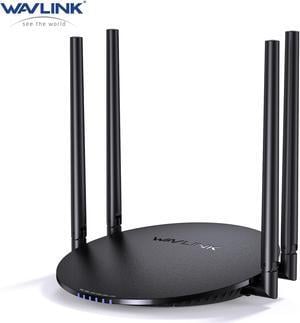WAVLINK Wireless Router 1200Mbps, Dual Band 5GHz+2.4GHz WiFi Router with 4 LAN Port (1000Mbps), 1 x 1000Mbps WAN Port, Long Range Coverage for Home & Office, Supports Router/Access Point/Repeater Mode