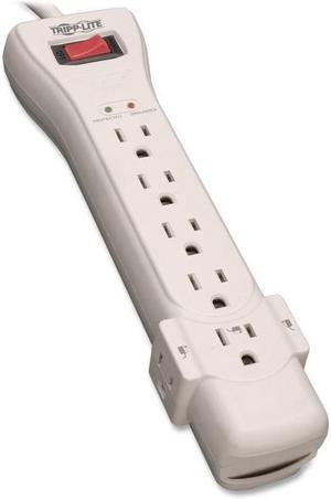 Eaton Tripp Lite Series Protect It! 7-Outlet Surge Protector, 7 ft. Cord with Right-Angle Plug, 2160 Joules, Diagnostic LEDs, Light Gray Housing - 7 x NEMA 5-15R - 1800 VA - 2160 J - 120 V AC Input -