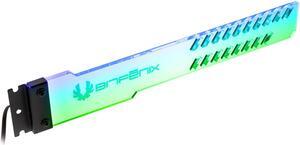 Bitfenix Alchemy 3.0 Addressable RGB GPU Bracket, crystal clear acrylic, Daisy chained and synchronized BFA-GPUBKT-ADDG1-RP