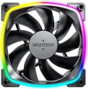 Montech AX 120 ARGB Fan  1600PWM, High-End Durability, Silent Performance, and Stunning ARGB Design (120mm, Black)