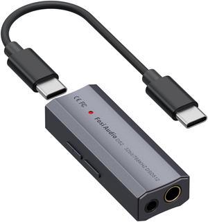 Fosi Audio DS2 USB C to AUX Headphone Amp DAC Dongle 3.5mm Jack Audio Portable Amplifier Dual Output DSD256 4.4mm Balanced High Resolution CS43131 for iPhone 15 Pro Max Plus iPad Android Phone