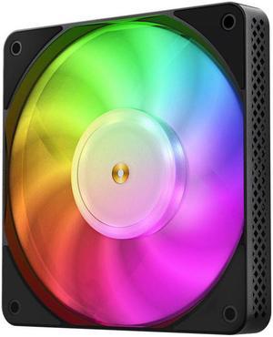 JONSBO HF1215 Performance ARGB Thin Fan, D120mm ,T:15mm, Addressable RGB sync Mainboard ,  FDB bearing - PWM Fan ,   FAN DC12V LED 5V, Shock Absorption and Low Noise, Black 2 Pack