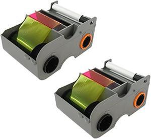 fargo 45010 ymckok color ribbons - 2 pack bundle