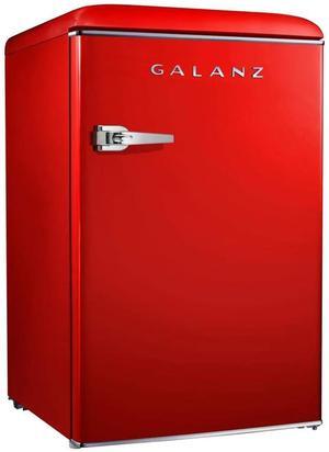 Galanz 4.4 Cu. Ft. Retro Style Compact Single Door Refrigerator in Red