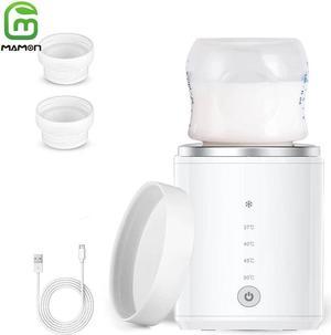 Portable Bottle Warmer,Fast Heating Baby Bottle Warmer for Breastmilk or Baby Formula,Bottle Warmer with 2 Adapters Wireless Portable Bottle Warmer for Travel,Precise Temperature Control/Beep Reminder