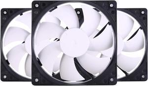 120mm PC Computer Fans CPU Case Fan 12V 3Pin White Quiet CPU Case Cooling Fan for ITX Mining Rig Rack 3-Pack