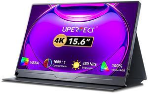 UPERFECT 15.6" 4K Ultra HD Portable Monitor - 600nits, 100% sRGB, IPS Panel, USB-C, Game & Multi-Device Compatible