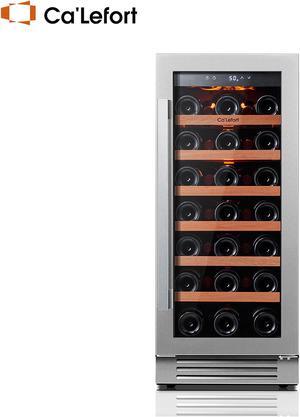 Ca'Lefort 15 Inch Wine Fridge - 33 Bottle Wine Cooler Refrigerator with Glass Door, Built-in or Freestanding Wine Cellar for Home/Bar/Kitchen (3.0 cu.ft)