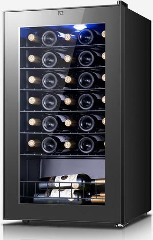 Yeego 34-Bottle Wine Cooler (3.36 cu.ft)  Freestanding Refrigerator with Digital Temperature Control, UV-Resistant Glass Door & Whisper-Quiet Cooling for Home, Office & Bar Storage
