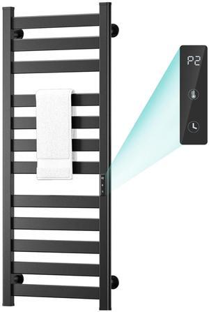 Wooohoo Wall-Mounted Towel Warmer H120cm - 12 Rails & IPX4 Waterproof Smart Touch Control (110-170°F) + 15-20 Towels Capacity | Ideal for Home/Hotel/Gym/Spa