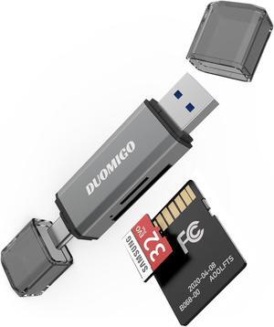 Duomigo USB C & USB-A Dual SD Card Reader, Memory Card Adapter for SD/Micro SD/SDXC/SDHC/MMC/UHS-I - Compatible with MacBook Pro, iPad Pro, Galaxy S21 & More